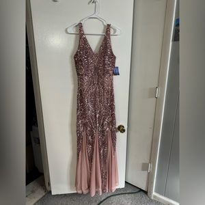 Rose gold mermaid formal dress